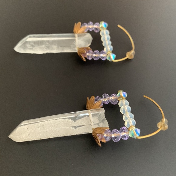 Raw crystal earrings - Picture 7 of 7